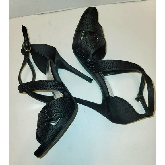 JLo Jennifer Lopez Flora Black Rhinestone Pumps - Size 7 - Picture 8 of 10